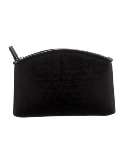 Pre-owned Tiffany & Co Embroidered Cosmetic Pouch In Black