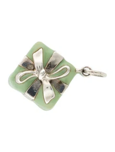 Pre-owned Tiffany & Co Enamel Blue Box Present Charm In Multi