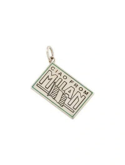 Pre-owned Tiffany & Co Enamel 'ciao From Milan' Postcard Charm In Multi