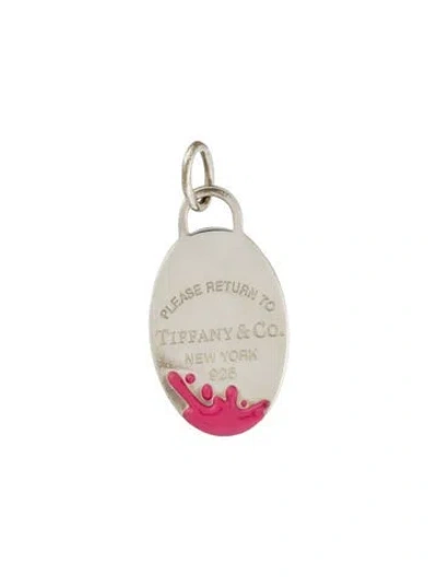 Pre-owned Tiffany & Co Enamel Color Splash Oval Tag Pendant, 1.5" In Multi