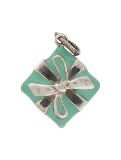 Pre-owned Tiffany & Co Enamel Gift Box Charm In Blue