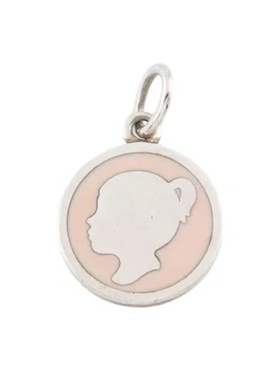 Pre-owned Tiffany & Co Enamel Girl Silhouette Pendant, 0.75" In Multi