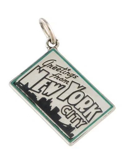 Pre-owned Tiffany & Co Enamel "greeting From New York" Post Card Charm In Multi