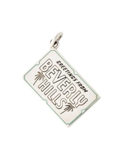 Pre-owned Tiffany & Co Enamel 'greetings From Beverly Hills' Postcard Charm In Blue