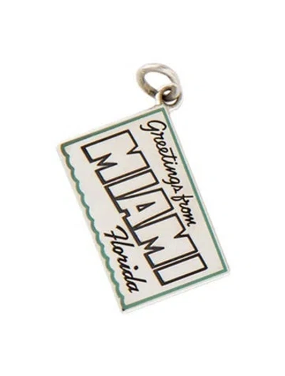 Pre-owned Tiffany & Co Enamel 'greetings From Miami' Postcard Charm In Multi