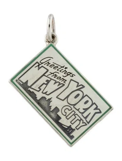 Pre-owned Tiffany & Co Enamel "greetings From New York City'" Postcard Charm In Multi