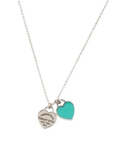Pre-owned Tiffany & Co Enamel Mini Double Pendant Necklace, 18" In Multi