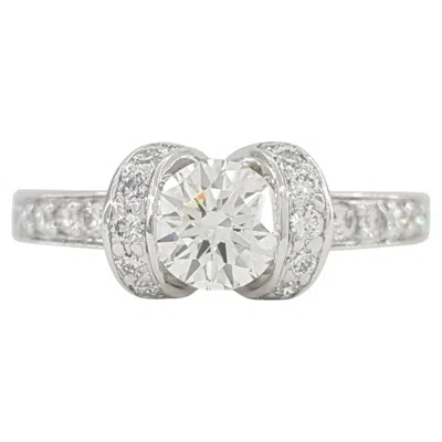 Pre-owned Tiffany & Co Engagement Diamond Platinum Original Ribbon Ring In Multiple