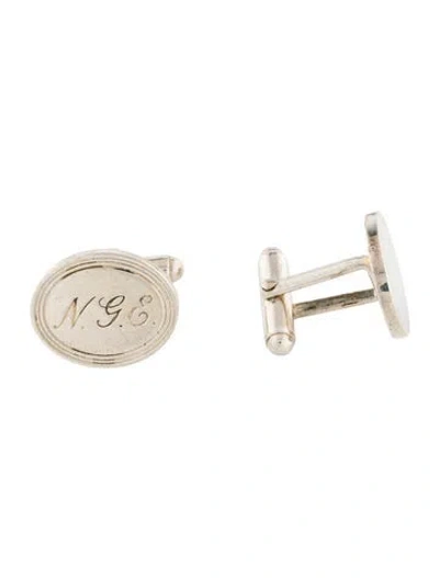 Pre-owned Tiffany & Co Engine-turned Oval Cufflinks In Multi