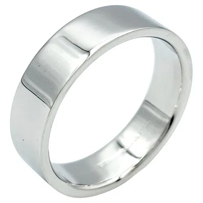 Pre-owned Tiffany & Co . 'essential' Collection Unisex 6mm Band Ring In Polished Platinum In Multi