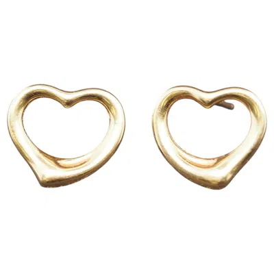 Pre-owned Tiffany & Co Estate 18k . Yellow Gold Heart Earrings - Vhk#186b