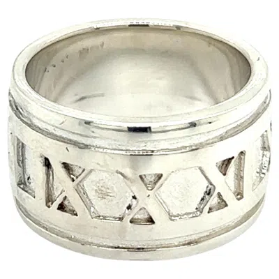 Pre-owned Tiffany & Co Estate Atlas Ring Size 4 Silver 11 Mm In Multi