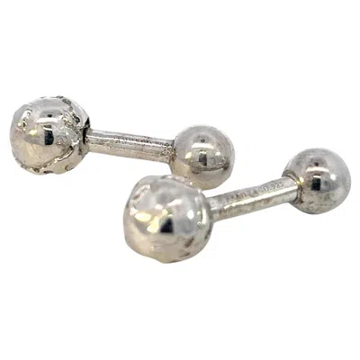 Pre-owned Tiffany & Co Estate Globe Cufflinks Sterling Silver In Multi