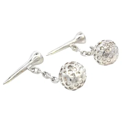 Pre-owned Tiffany & Co Estate Golf Ball Cufflinks Sterling Silver 15.39 Grams In Multi