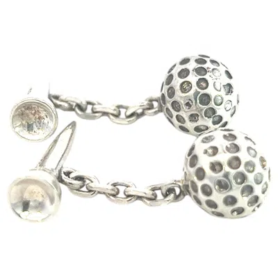 Pre-owned Tiffany & Co Estate Golf Ball Cufflinks Sterling Silver In Multi