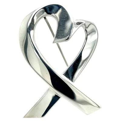 Pre-owned Tiffany & Co Estate Heart Brooch Pin Sterling Silver By Paloma Picasso In Multi