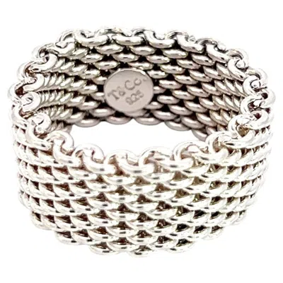 Pre-owned Tiffany & Co Estate Somerset Ring Size 8 Sterling Silver 10 Mm In Multi