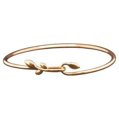 Pre-owned Tiffany & Co Estate . 18k Yellow Gold Olive Leaf Hook Bangle Bracelet - Vhk#182d