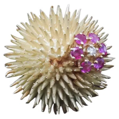 Pre-owned Tiffany & Co Estate Vintage . Sea Urchin Brooch With Ruby And Diamond - Vhk#821 In Multi