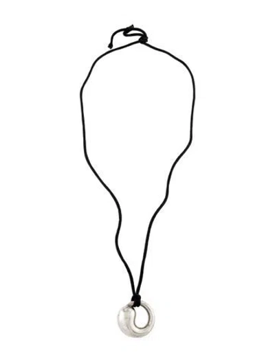 Pre-owned Tiffany & Co Eternal Circle Pendant Necklace, 28" In Black