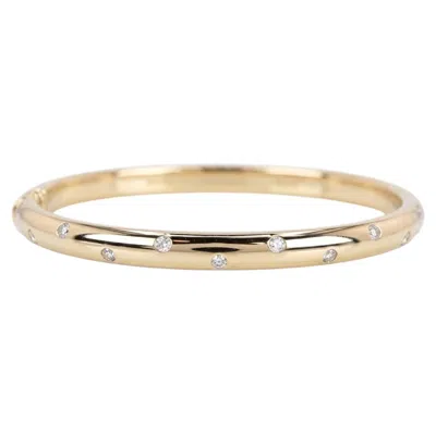 Pre-owned Tiffany & Co . Etoile Diamond 18k Yellow Gold Bangle Bracelet