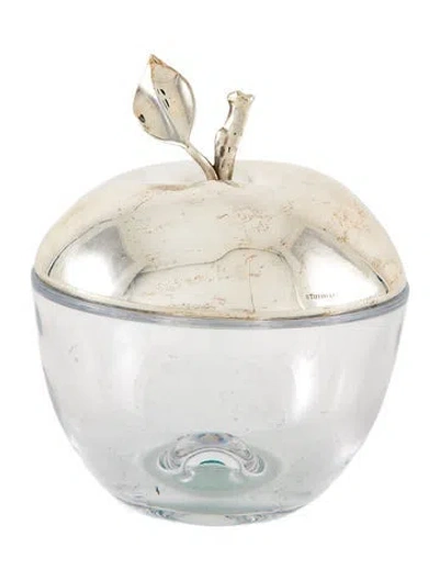 Pre-owned Tiffany & Co Everyday Objects Crystal Apple Box In Clear/metallic