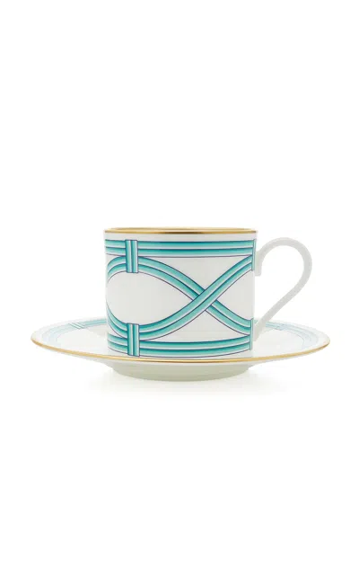 Tiffany & Co . - Exclusive Set Of Two Tiffany Blue Link Teacups - Blue