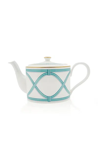 Tiffany & Co . - Exclusive Tiffany Blue Link Tea Pot - Blue In White