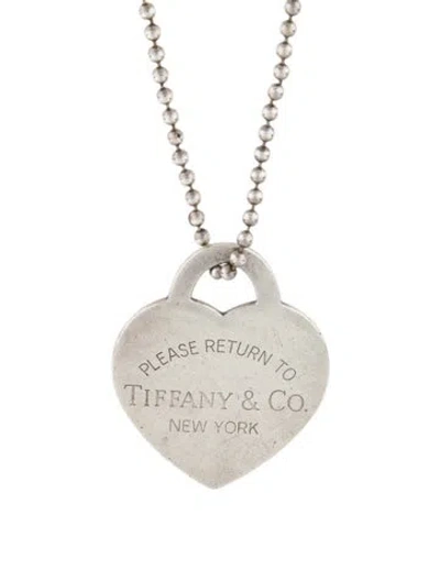 Pre-owned Tiffany & Co Extra Large Heart Tag Beaded Chain Necklace, 34" In Multi