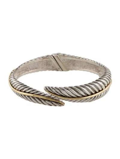 Pre-owned Tiffany & Co Feather Cuff Bracelet, 6.5" In Multi