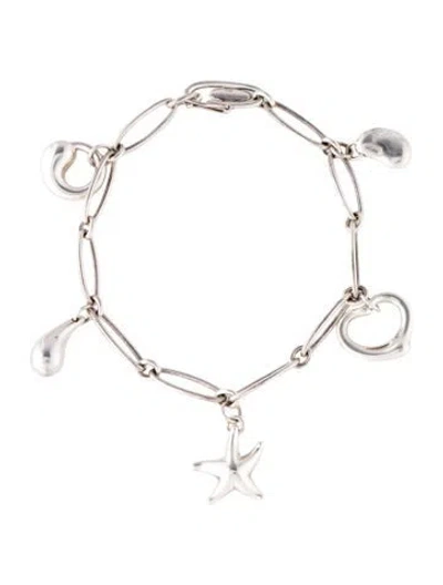 Pre-owned Tiffany & Co Five Charm Link Bracelet, 7" In Multi