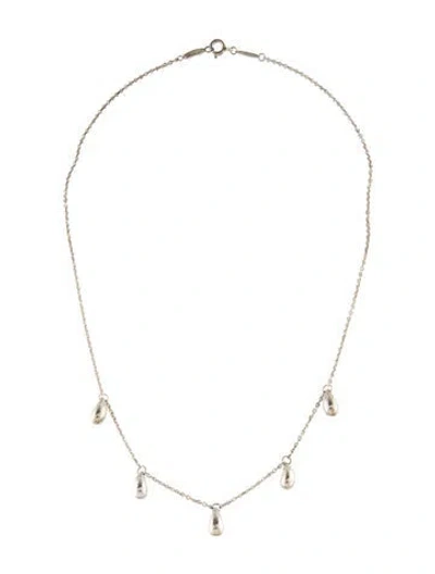 Pre-owned Tiffany & Co Five Teardrop Station Necklace, 16" In Multi