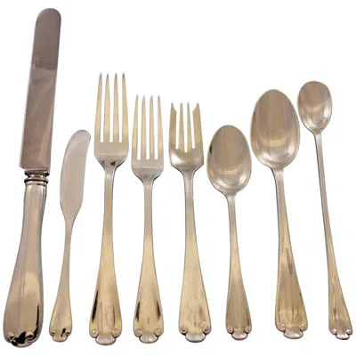 Pre-owned Tiffany & Co Flemish By  Sterling Silver Flatware Set 12 Service 104 Pcs Dinner In Sand