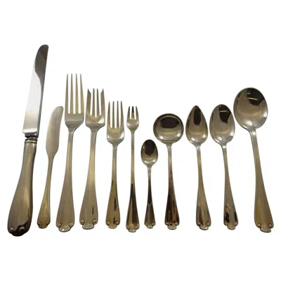 Pre-owned Tiffany & Co Flemish By . Sterling Silver Flatware Set 8 Service Dinner 92 Pieces In Brown