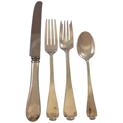 Pre-owned Tiffany & Co Flemish By  Sterling Silver Flatware Set For 12 Service 51 Pieces In Brown