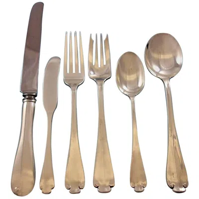 Pre-owned Tiffany & Co Flemish By . Sterling Silver Flatware Set For 8 Service 50 Pieces In Brown