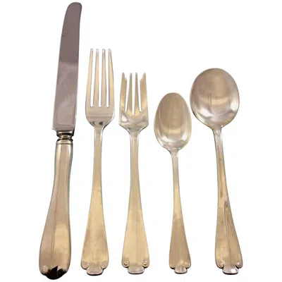 Pre-owned Tiffany & Co Flemish By Tiffany And Co Sterling Silver Flatware Set Service 40 Pieces Dinner In Sand