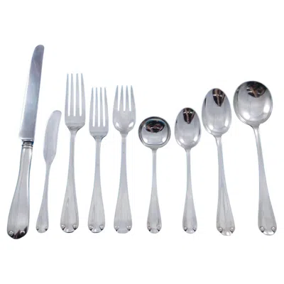 Pre-owned Tiffany & Co Flemish By Tiffany And Co Sterling Silver Flatware Set Service 76 Pieces Dinner