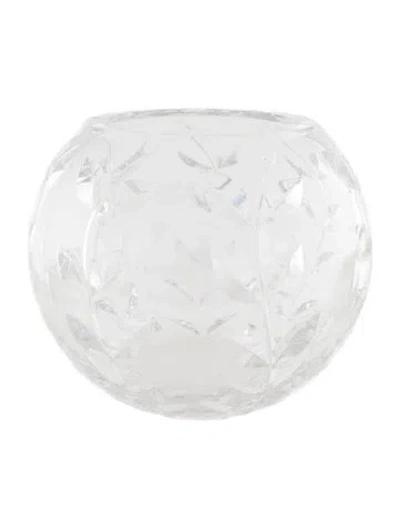 Pre-owned Tiffany & Co Flora Vine Crystal Vase In Clear