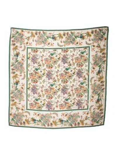 Pre-owned Tiffany & Co Floral Print Scarf In Neutrals