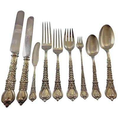 Pre-owned Tiffany & Co Florentine By  Sterling Silver Flatware Set For 12 Service 160 Pcs In Brown