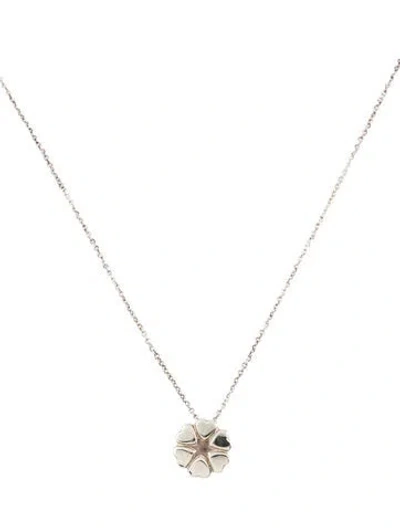 Pre-owned Tiffany & Co Flower Of Hearts Pendant Necklace, 16" In Multi