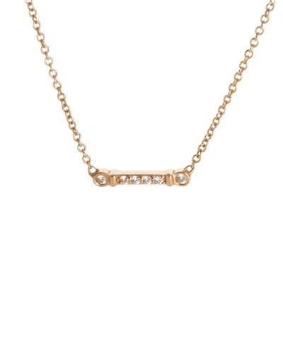 Pre-owned Tiffany & Co . Fluer De Lis Bar Rose Gold 0.04 Ct. Tw. Diamond Necklace  (authentic Pre-loved)