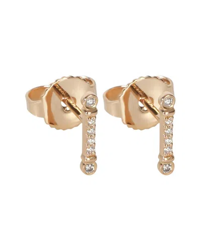 Tiffany & Co . Fluer De Lis Key Bar 0.08 Ct. Tw. Diamond Earrings (authentic  Pre-loved) In Gold
