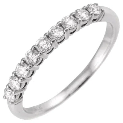 Pre-owned Tiffany & Co . Forever Platinum Half Circle Diamond Embrace 2.2mm Band Ring 5.5 In Multiple