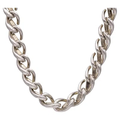 Pre-owned Tiffany & Co . Forge Medium Link Sterling Silver Necklace 18" In Multi