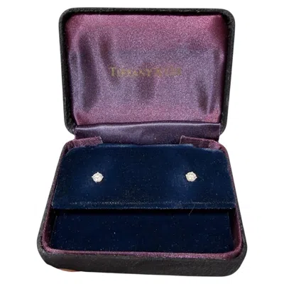 Pre-owned Tiffany & Co . Four Prong Platinum Diamond Stud Earrings .45 Carat Total Platinum In Multi