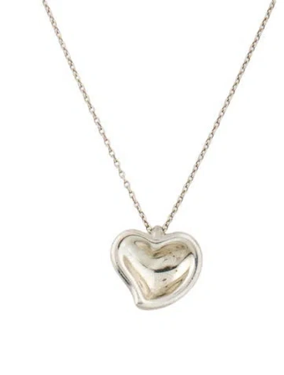 Pre-owned Tiffany & Co Full Heart Pendant Necklace, 16" In Multi