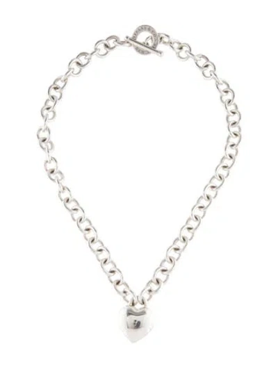 Pre-owned Tiffany & Co Full Heart Toggle Necklace, 21" In Multi