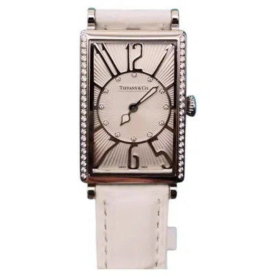 Pre-owned Tiffany & Co . Gallery Diamond Bezel Stainless Steel Tank Watch T1386 In Multi